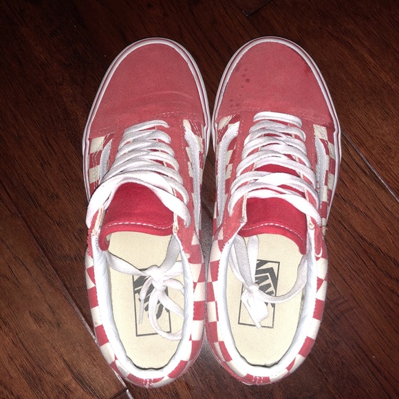 Vans Shoes - Red old school checkerboard